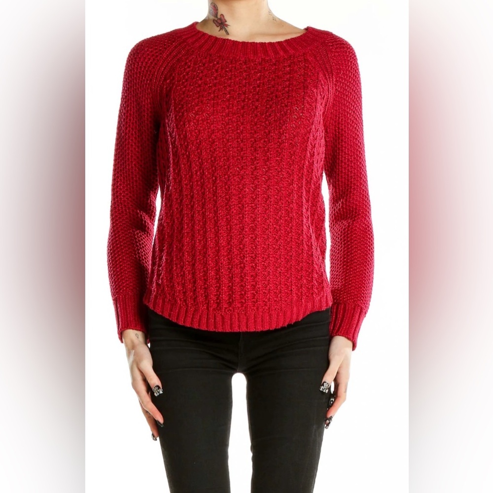 Calvin Klein Jeans Red Crew Neck Sweater